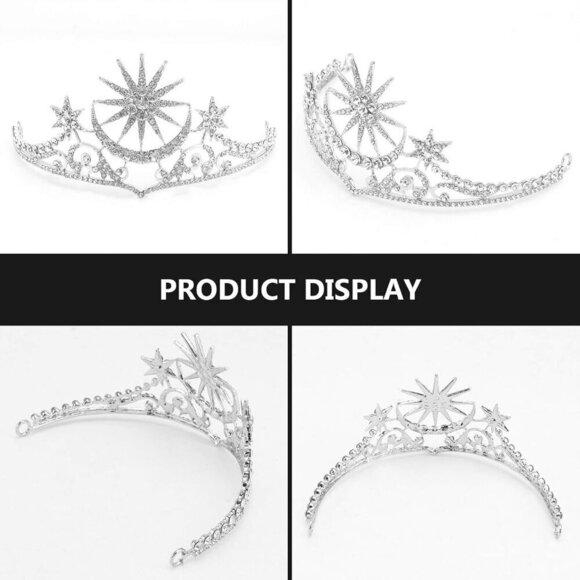 Star Moon Crystal Hair Band Bridal Headband Rhinestone Wedding Accessory main image 7